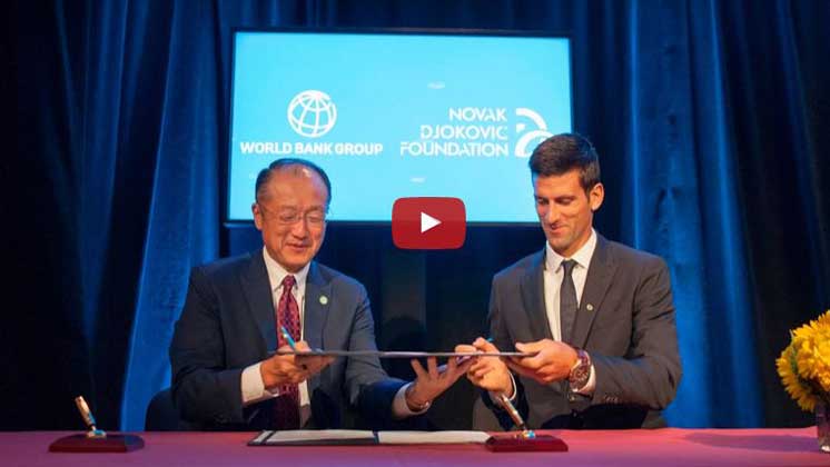 Le champion de tennis Novak Djokovic fait équipe avec la Banque mondiale. PabsyLive